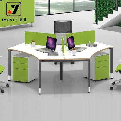 China Regular Warm Modern Office Desk Table For 3 Person Workstation Desk With MFC Melamine Finishing for sale