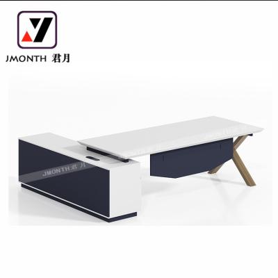 China Modern Modern MFC Table Top Boss Desk With Wooden Legs Management Executive Director Desk for sale