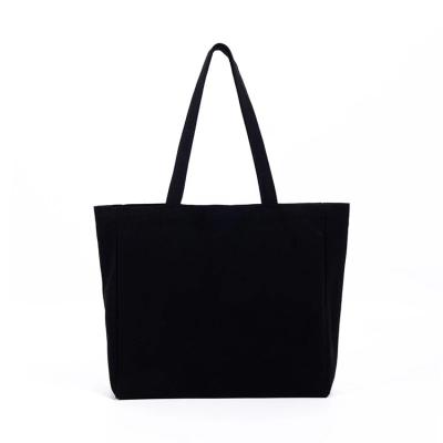 China Reusable Multifunctional Reusable Canvas Bags Cotton Black Large Capacity Tote Bag for sale