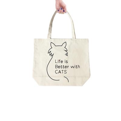 China Reusable Custom Logo Printing Plain Recycled Tote Canvas Small Shopping Bags Cotton for sale