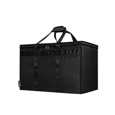 China Black Large Capacity Food Delivery Portable Foldable Eco Friendly Insulated Food Delivery Cooler Shopping Bags for sale