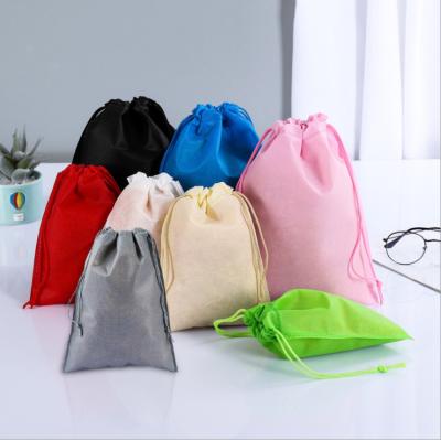 China Promotional High Quality Non Woven Handled Suction String Washable Tote Customized Colorful Waist Drawstring Shopping Bag for sale