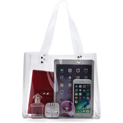 China High quality transparent handled shopping pvc bag customized pvc chear tote bags for sale