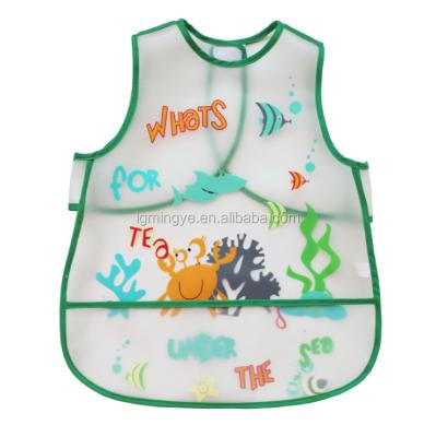 China New Viable Style PEVA Waterproof Plastic Baby Bibs for sale