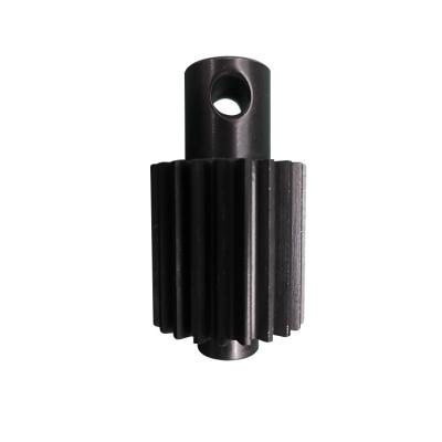 China Hot Sales Customized Black Operating Mechanism Metal Coating Pinion Spur Gear Shaft for sale