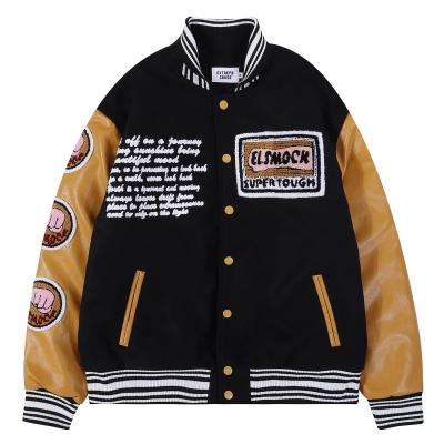 China 2021 fashion QUICK DRY winter embroidered logo men's jacket chenille applique letter college jacket for sale