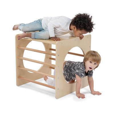 China Indoor Cheap Kids Climbing Cube Kids Play Wooden Frame for sale