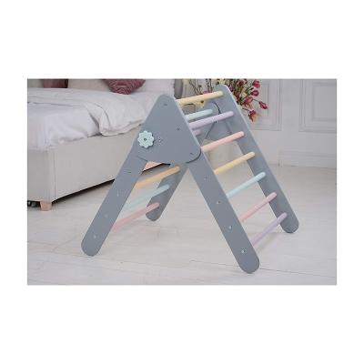 China Kids simple wood montessori triangle climbing frame for sale