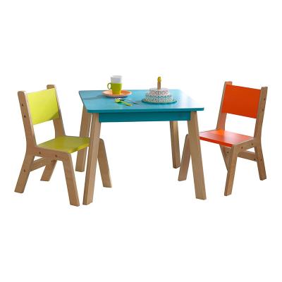 China Modern high quality modern wooden study table and chairs furniture set light color kids table for sale