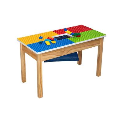 China Modern best seller lego wooden table with chair children's tables for sale