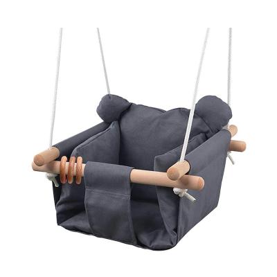 China Outdoor Hot Sale High Quality Safe Wooden Baby Swing Folding Baby Swing Craddle Rocker Baby Swing Play Game for sale