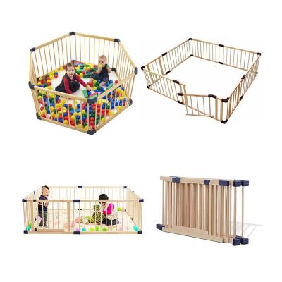 China Contemporary factory wholesale wooden playpen large for indoor babies baby playpen with door children's playpens for sale