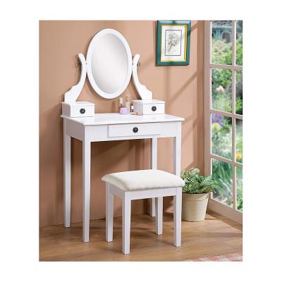 China Convertible Modern Makeup Dresser Mirror And Stool Set Dressers for sale