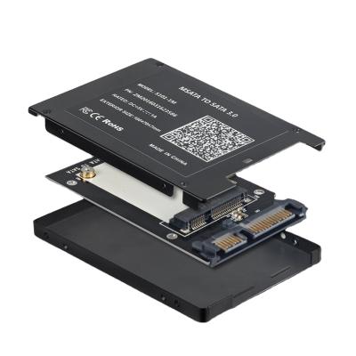 China Aluminum mSATA 2.5 SSD To SATA3 HDD Inch SSD Converter Adapter Board With 7mm Thickness Protective Case for sale