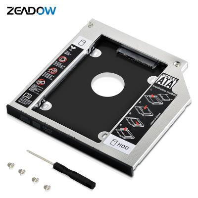 China Aluminum Hard Drive Cart Tray 2.5 Inch 2ND 12.7mm SATA 9.5mm SSD HDD Frame Replacement Cart Tray Enclosure For Laptop Universal PC for sale