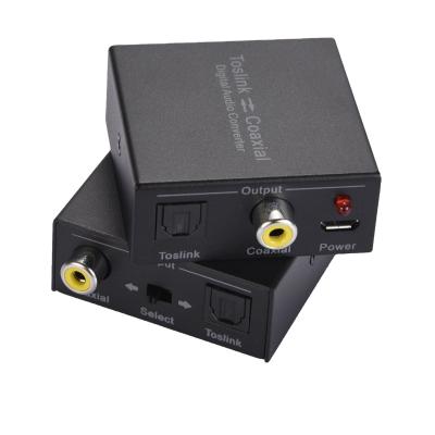 China DVD Player 2 Way Optical SPDIF Toslink To Coax Or Coax To SPDIF Toslink Optical Two Way Switch Digital Audio Converter for sale