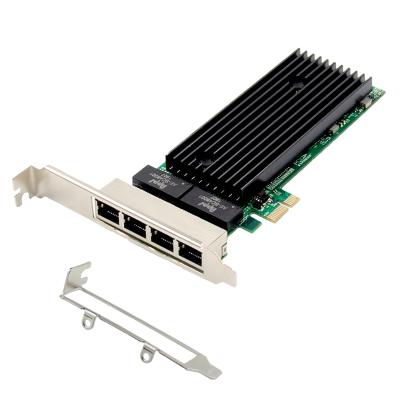 China Server Intel 82576EB PCI-E X1 4 Ports RJ45 Gigabit Network Card 10/100/1000Mbps Server Network Adapter for sale