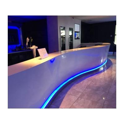 China Durable Wave Artificial Stone Led Lighting Luxury Nightclub Bar Counter for sale