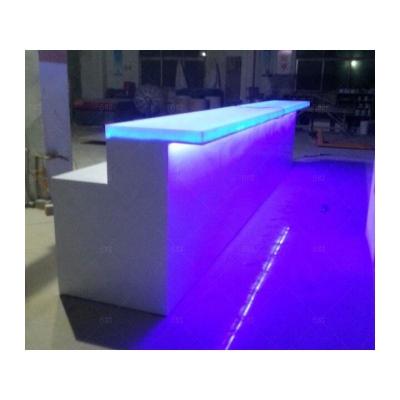 China Durable Modern Led Marble Top Light Up Bar Counter With Led Lights For Bar And Club for sale