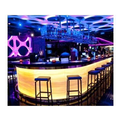 China Durable Modern Luxury Led Wine Bar Hotel Leisure Club Lounge Bar Drinking Counter for sale