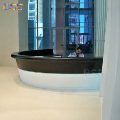 China Font Customized Black Marble Stone Round Font Front Counter for sale