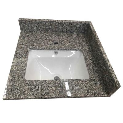 China Cheap Swan White Gray Granite Countertop Vanity Top For Modern Prefab And Bathroom Project for sale