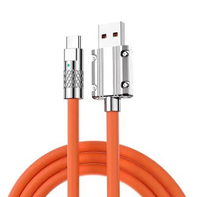 China Type-c Liquid Zinc Alloy Fast Charging Metal Silicone USB Speed ​​Data Line OD 6.0 Fast Charging Charger Data Cable For Phone for sale