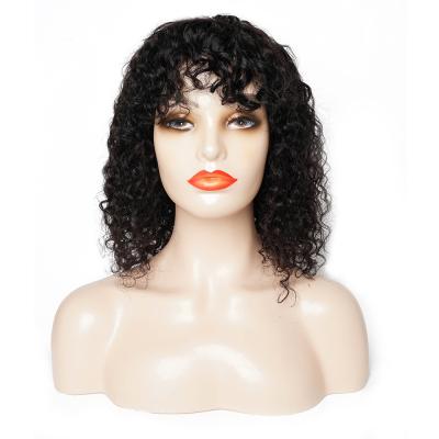 China New Wholesale Swiss Style Brazilian Lace Hair Bangs Short Curl Wigs, New Style Wigs For Black Women zu verkaufen