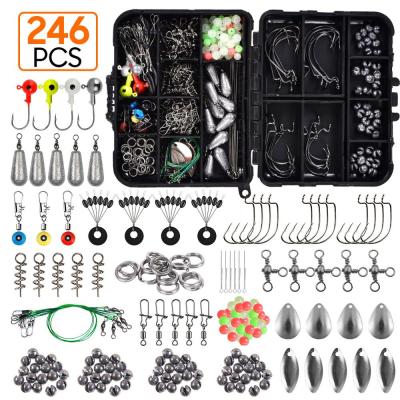 China Fishing Tackle Storage Box Fishing Accessories Set Lure Sinker Swivel Jig Bead Hook Space Beans Saltwater Fishing Tackle Box Building Kits 246pcs spoon for sale