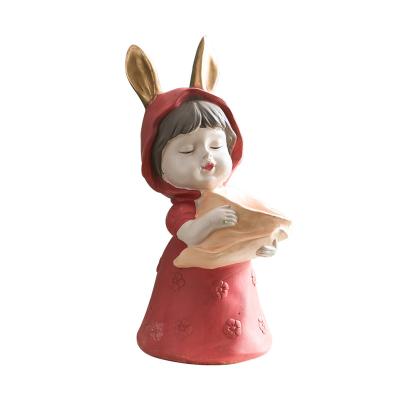 China Global best-selling little girl shape resin desktop flowerpot for factory wholesale for sale