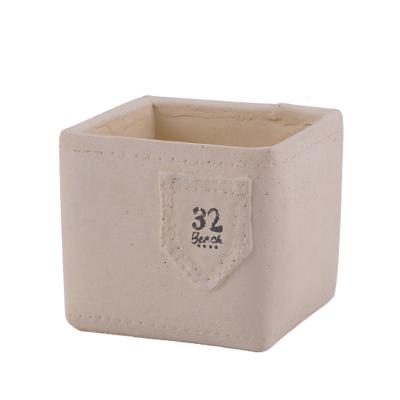 China Factory Critically Acclaimed Western Style Flower Pots Beige Ceramic Flower Pot for sale