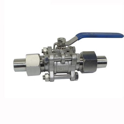 China General Ball Valve Ball Valve Price Food Grade Welded Three-Flange Stainless Steel Lever Welded Ball Valve for sale