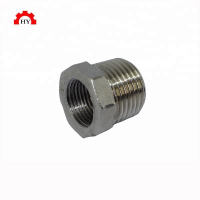 China Stainless Steel Threaded Pipe Reducing Hex Bushing 1/4