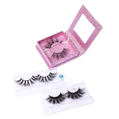 China Natural Soft Custom Silver Eyelash 5 Pairs 15mm Mink Eyelashes Vendor With Luxury Velvet Packaging Box for sale