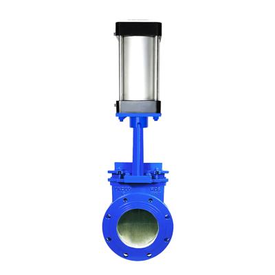 China General QZ-DXZ43 series cast iron, carbon steel, pneumatic rising type knife stainless steel stem gate valve for sale