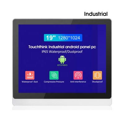 China Industrial Automation Touchthink 19 Inch 1280*1024 Android OS Capacitive Touch All In One Panel PC For Office RFID Smart Cabinet for sale