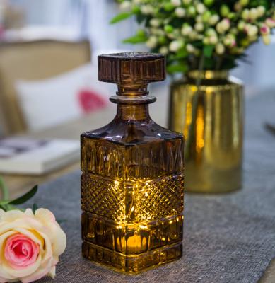 China Hotel Pretty New Arrival Square Glass Bottle Light For Hotel Decoration for sale