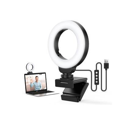 China Computer Monitor or Laptop Remote Work Video Camera Photographic Lighting Light Small Ring Light for Computer Monitor or Laptop Remote Work for sale