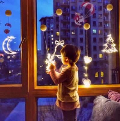 China Pretty New Factory Price Christmas Curtain Sucker Window Decoration Waterfall Christmas Led Star Moon Light for sale