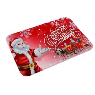 China Flannel Christmas, Household Water Bedroom Door Rugs New Year's Holiday Elk Carpet Slippery Carpet Rugs for sale