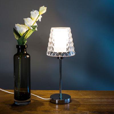 China Pretty New Modern Crystal Night Light Modern Bedside Cup Shade Revealing Glass Table Lamp Led Desk Lamp for sale