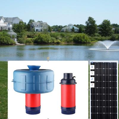 China Family Homes DC Aquarium Brushless Solar Pump Aerator Aerator Floating Pump For Fish Pond for sale