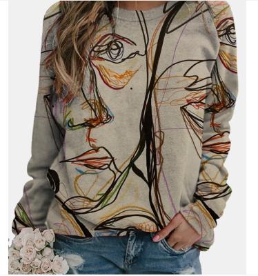 China 2021 New Fashion Sustainable Autumn Women's Long Sleeve Hoodie Flower Print Hoodie for sale