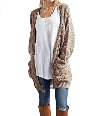 China Winter Chunky Sweaters Anti-wrinkle Fluffy Knit Wears Long Striped Color Blocking Sweaters With Cardigan for sale