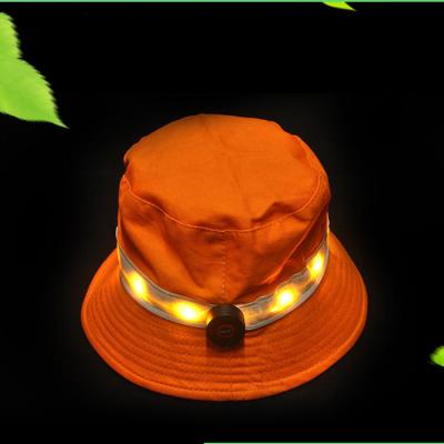 China 2022 Hot Selling COMMON Amazon Reflective Led Light Up Fashionable Fisherman Hat Led Bucket Hat for sale