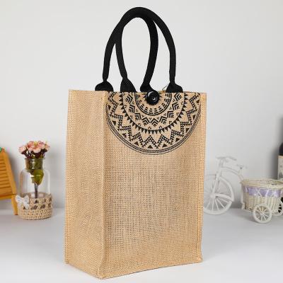 China Large Custom Recyclable Canvas Tote Bag Handled Single Gusset Eco Jute Shopping Bag Large Gusset Tote Bag for sale