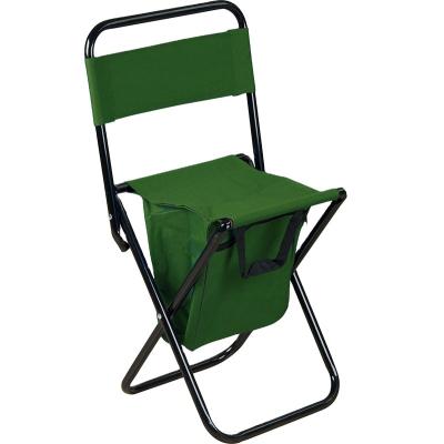 China Green 13inches Easy-carry Fishing Stool with Ice Pack Storage Beach Chair Foldable Portable Camping Stool Backrest Chair for sale