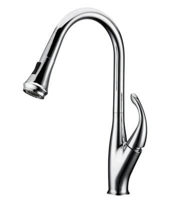 China Metered Faucets Tap Market Single Handle Chrome Plated Pull Down Sprayer Brass Kitchen Faucet for sale