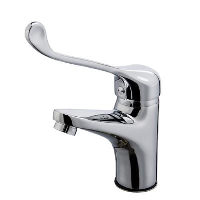 China Metered Faucets Wholesale Medical Chromed Faucets Brass Handle Long Elbow for sale