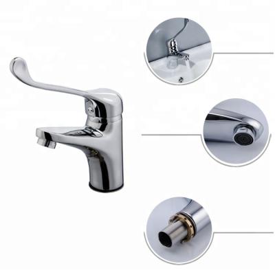 China Metered Faucets Hospital Lab Basin Brass Faucet Doctor Touched Elbow Faucet for sale